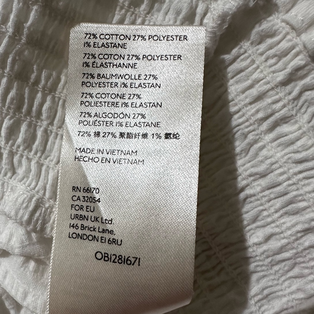 ANTHROPOLOGIE White Long Sleeve Rebecca Smocked Top - Picture 11 of 11